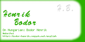 henrik bodor business card